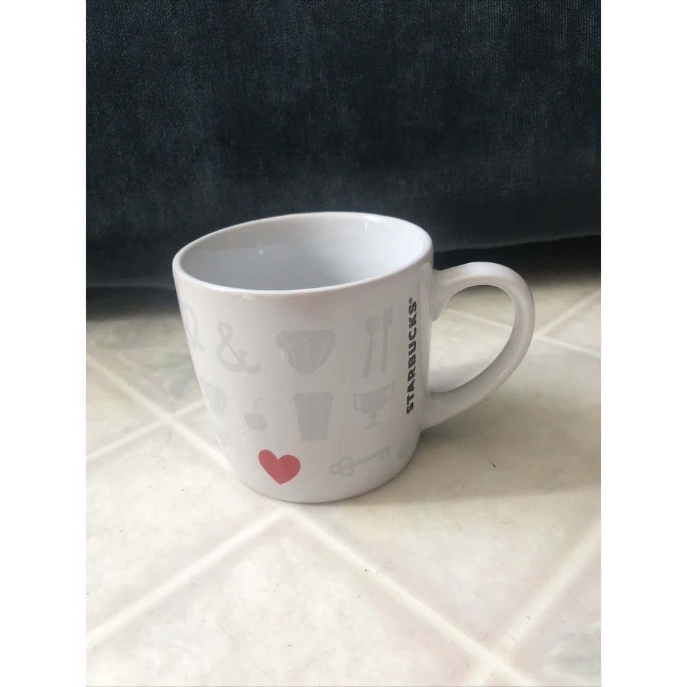 Starbucks Coffee Mug Things I Love Red Heart 7.8 fl‎ oz Espresso Size Small